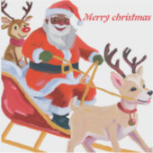 Afrikanischer Santa und Freunde Aufkleber (Vorderseite)