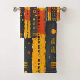 Afrikanischer Schmuckstoff Badhandtuch Set