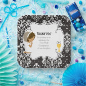 Afrikanischer Schwarzdamast der ersten Kommune Pappteller (Party)