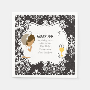 Afrikanischer Schwarzdamast der ersten Kommune Serviette