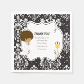 Afrikanischer Schwarzdamast der ersten Kommune Serviette (Vorderseite)