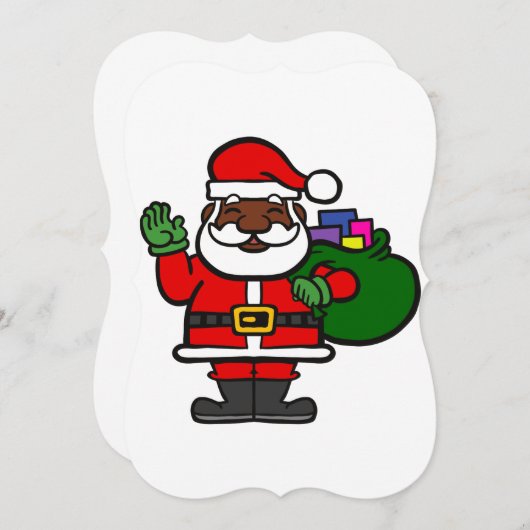 afrikanischer schwarzer Santa-Claus xmas Einladung (Vorne/Hinten)