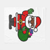 afrikanischer schwarzer Santa-Claus xmas Fleecedecke (Vorderseite (Horizontal))