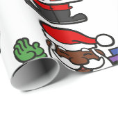 afrikanischer schwarzer Santa-Claus xmas Geschenkpapier (Rolleneckpunkt)