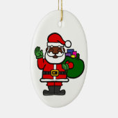 afrikanischer schwarzer Santa-Claus xmas Keramik Ornament (Rechts)