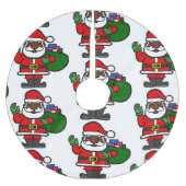 afrikanischer schwarzer Santa-Claus xmas Polyester Weihnachtsbaumdecke (Vorderseite)