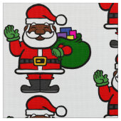 afrikanischer schwarzer Santa-Claus xmas Stoff (Nahaufnahme)
