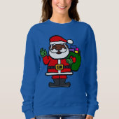 afrikanischer schwarzer Santa-Claus xmas Sweatshirt (Vorderseite)