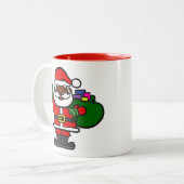 afrikanischer schwarzer Santa-Claus xmas Zweifarbige Tasse (Vorderseite Links)