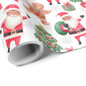 Afrikanischer Schwarzer Weihnachtsmann  Geschenkpapier (Rolleneckpunkt)