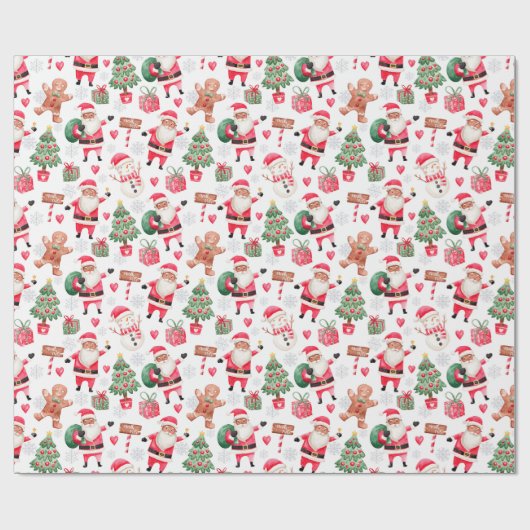 Afrikanischer Schwarzer Weihnachtsmann Geschenkpapier (Flach)