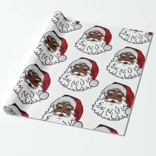 afrikanischer schwarzer Weihnachtsmann Weihnachten Geschenkpapier