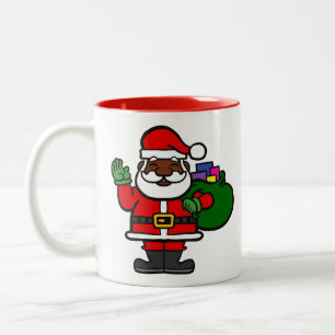 afrikanischer schwarzer Weihnachtsmann Weihnachten Zweifarbige Tasse