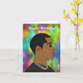 Afrikanischer Sohn zum Geburtstag Karte (Gelbe Blume)