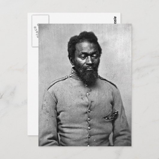 Afrikanischer Soldat für den Zivilen Krieg, 1861 Postkarte (Vorne/Hinten)