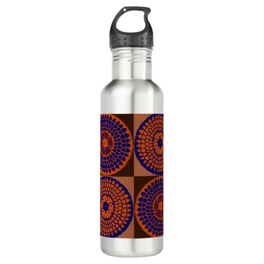 Afrikanischer Sonnenblumenkorb Edelstahlflasche (Vorderseite)