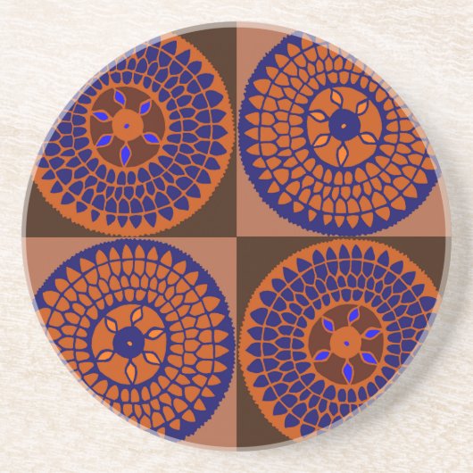 Afrikanischer Sonnenblumenkorb Getränkeuntersetzer (Vorne)