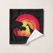Afrikanischer Sonnenuntergang Badhandtuch Set (Waschlappen)