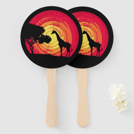 Afrikanischer Sonnenuntergang Fächer (Vorne und Hinten)