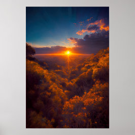 Afrikanischer Sonnenuntergang im goldenen Splendor Poster