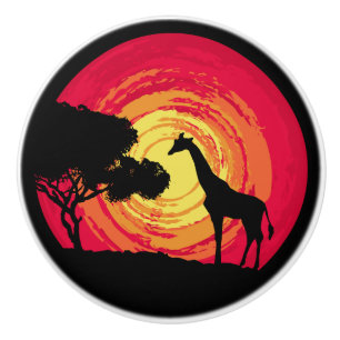 Afrikanischer Sonnenuntergang Keramikknauf