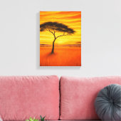 Afrikanischer Sonnenuntergang mit Acacia Tree Leinwanddruck (Insitu (Wohnzimmer))