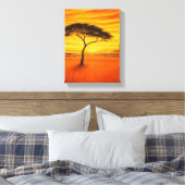 Afrikanischer Sonnenuntergang mit Acacia Tree Leinwanddruck (Insitu (Schlafzimmer))