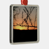 Afrikanischer Sonnenuntergang mit dorniger Acacia- Ornament Aus Metall (Rechts)