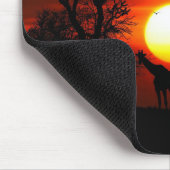 Afrikanischer Sonnenuntergang mit Giraffen Mousepad (Ecke)