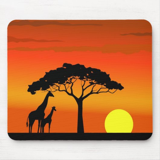 Afrikanischer Sonnenuntergang Mousepad (Vorne)