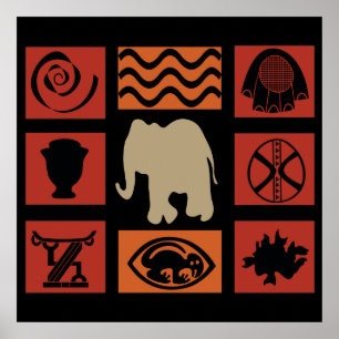 afrikanischer Stamm Elefantenmuster Poster
