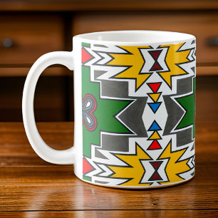 Afrikanischer Stamm Geometric Ndebele Traditionell Kaffeetasse