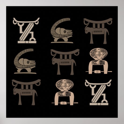 afrikanischer Stamm verziert Poster (Vorne)