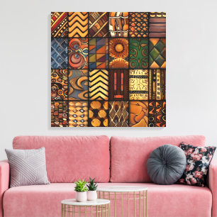 Afrikanischer Stammesmuster-Leinwandkunst Leinwanddruck