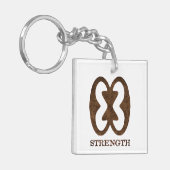 Afrikanischer Stärken-Symbol-Schlüsselanhänger Schlüsselanhänger (Vorderseite links)
