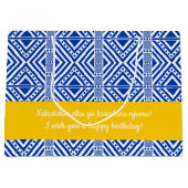 Afrikanischer Stil Nahtlose Muster. Blaue Farbe Große Geschenktüte (Vorderseite)