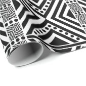 Afrikanischer Stil Nahtlose Muster. Schwarze Farbe Geschenkpapier (Rolleneckpunkt)