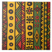 Afrikanischer Streifen, orange, schwarz, gelbe Ker Fliese (Vorderseite)