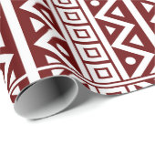 afrikanischer traditioneller Stil Nahtloses weißes Geschenkpapier (Rolleneckpunkt)