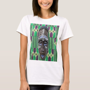 Afrikanischer Tribal Maske Kente Stoffmuster T - S T-Shirt