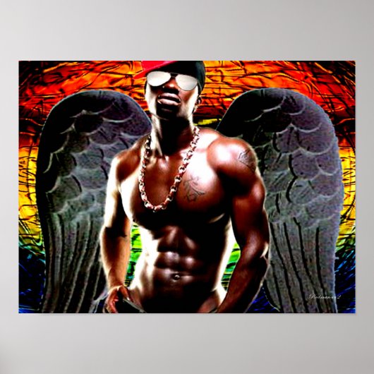 Afrikanischer urbaner Pop Kunst Poster (Vorne)
