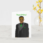 Afrikanischer Vater im Anzug Krawatte Geburtstag Karte (Gelbe Blume)