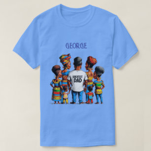 Afrikanischer Vater mit Kinderillustration T-Shirt