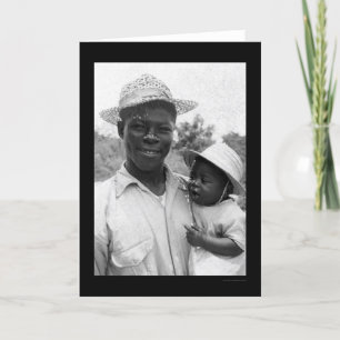 Afrikanischer Vater und Baby 1935 Karte