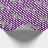 Afrikanischer Violet-Safari-Streifen mit Leopard Geschenkpapier (Ecke)