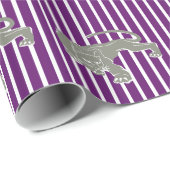 Afrikanischer Violet-Safari-Streifen mit Leopard Geschenkpapier (Rolleneckpunkt)