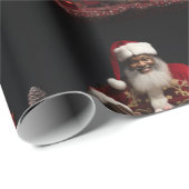 Afrikanischer Weihnachtsmann Candy Wrapping Paper Geschenkpapier (Rolleneckpunkt)