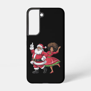 Afrikanischer Weihnachtsmann Frau Claus Tanzend Am Samsung Galaxy Hülle