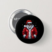 Afrikanischer Weihnachtsmann Pajama Cool Black Button (Vorne & Hinten)