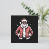 Afrikanischer Weihnachtsmann Pajama Cool Black Einladung (Stehend Vorderseite)